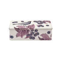 Blackbird & Bramble Print Long Rectangular Tin Thornback & Peel